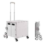 Folding Shopping Cart Collapsible Box With Aluminium Telescopic Handle Stair Climbing Wheels(G)