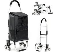 Folding Shopping Cart, Lightweight Shopping Trolley Designed with Tri-Wheel & Bigger Waterproof Shopping Bag & Adjustable Elastic Rope, for Stair Climber Climber and Shopping