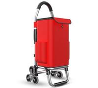 Folding Shopping Cart with Large Quiet Wheels and Detachable Waterproof Bag for Easy Grocery Transport