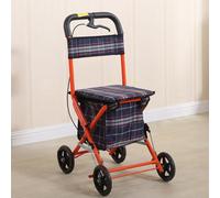 Folding Shopping cart with Seat, Rollator Walkers for Seniors All-Terrain Wheels,Waterproof Oxford Bag,Lightweight 100KG Capacity Grocery Luggage Cart for Market, Travel, Laundry 3 41x53x85cm