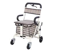 Folding Shopping Cart with Seat, Stable Wheels, and Oxford Bag - Ideal for Seniors' Leisure Shopping
