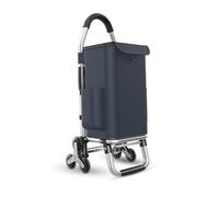 Folding Shopping Trolley, Folding Shopping Trolley Oxford Bag Reusable Large Capacity Multicolor Various Wheels(Navy Blue,Crystal triangle whee!)