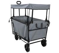 vidaXL Folding Hand Trolley Black 105 x 56.5 x 116 cm Oxford Cloth, Adjustable Wheel Cart, Heavy Duty Transport Trolley, Portable, Reinforced Frame, Multifunctional Hand Truck
