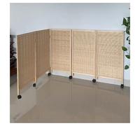 Folding Short Room Divider,8 Panels Temporary Partition Wall with Wheel,Weave Blackout Privacy Screen,for Dorm Kindergarten Separation(39.37 x 15.74in-5 Pieces)