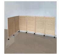 Folding Short Room Divider,8 Panels Temporary Partition Wall with Wheel,Weave Blackout Privacy Screen,for Dorm Kindergarten Separation(47.24 x 15.74in-6 Pieces)