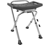 Folding Shower Chair Seat, Height Adjustable Folding Shower Chair Seat, Stainless Eligible Shower Chair for Inside Shower, 400lbs Portable Travel Shower Stool, Safety Anti-Slip Bath Chair for Seniors