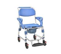 Folding Shower Chair with Wheels and Sponge Cushion for Elderly and Disabled Mobile Commode Chair for Bedside,C,C,C