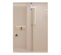 Folding Shower Curtain and Rod Set, Foldable Corner Curtain Poles with Suction Cups, Water Resistant Bathroom Partition, No Drill, for Bathroom,RV(Apricot,100-120cm)
