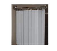Folding Shower Curtain Rod Adjustable Tension Shower Curtain No Drilling Waterproof Fabric Bath Curtains with Foldable Rod with Suction Cup(Grey 4 folds 1.2x H1.8m)