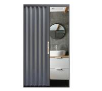Folding Shower Door Accordion with Magnetic Lock, Custom Size Invisible Pleated Closet Door, Single/Double Door Design