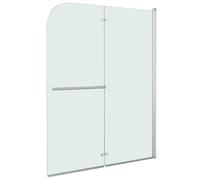 Folding Shower Enclosure 2 Panels ESG 95x140cm Bathtub Wall Screen vidaXL