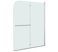 Folding Shower Enclosure 2 Panels ESG Bath Screen Cubicle 120cm/95cm vidaXL