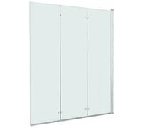 Folding Shower Enclosure 3 Panels ESG 130x138cm Bathtub Wall Screen vidaXL