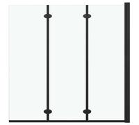 Folding Shower Enclosure 3 Panels ESG Black Door Cubicle Bath Cabin vidaXL