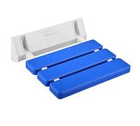 Folding Shower Seat Bench ABS Plastic and Aluminum Modern Wall-Mounted Fold Up Bathroom Stool Foldaway Shower Seating Chair for Elderly, Disabled, Supports 353 lbs Blue