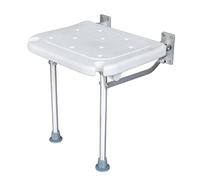 Folding Shower Seat, Weytoll Wall Bathroom Chair Stool Flip-up Bath Seat Screw-in Bathroom Chair Stool with Non-Slip Feet Drainage Holes Shower Head Slot for Elderly Seniors with Disability