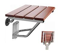 Folding Shower Stool Wall Mounted Solid Wood Shower Bench Space Saving Bath Chair Portable Bathtub Transfer Seat Folding Bathroom Stool for Safety and Comfort