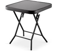 Folding Side Table, Glass Top Table, Small Side Stool Drink Coffee Garden Home Furniture