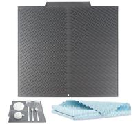 Folding Silicone Draining Mat, Draining Board Mats, Flexible Dish Rack Mat for Countertop, Grey