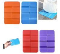 Folding Sit Mat, 4 PCS Portable Seat Pad, Hiking Seat Pad in Blue Red Orange Purple Colors, Hiking Essentials, Gifts for Walkers for Outdoor Hiking Picnics
