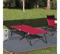 Folding Sleeping Bed Camping Bed Foldable Red 206 x 76 x 47 cm Lightweight Stable with Steel Frame for Outdoor Garden Travel Festival Fishing Hiking Trekking Bivouac