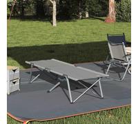 Folding Sleeping Bed Camping Bed Grey 194 x 62.5 x 42.5 cm Foldable Lightweight Stable with Steel Frame for Outdoor, Garden, Travel, Hiking, Festival, Bivouac, Comfortable to Carry