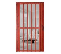 Folding Sliding Door Aluminum/Puerta Corrediza Para Cuarto Retro Retractable Accordion For Kitchen/Laundry Room/Patio Internal Concertina Door Red Oak Color 60 To 20 Inches