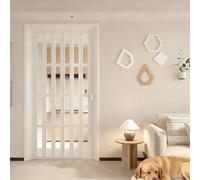 Folding Sliding Door for Bedroom & Hallway PVC Acrylic Concertina Gate Closet & Kitchen Divider Space-Saving Single-Open Size: W:145 x H:185cm
