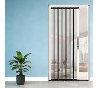 Folding Sliding Screen Door, No-Drilling Retractable Screen Door with Aluminum Frame and Durable Mesh, Easy Assemble Customize Size Patio Mosquito Proof(White,26x40in(66x101cm))