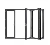Folding Sliding Window, Interior Retractable Bifold Divider Gate With Tempered Glass for Commercial Open Spaces