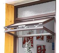 Folding Sliding Windows, Custom Size Aluminum Concession Window, Folding Sliding Serving Window with Reinforced Glass, Lockable Flush Mount Vertical Fold-Up Design for Restaurant, Milk Tea S