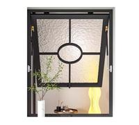 Folding Sliding Windows, Lockable Aluminum House Sliding Window, Flush Mount Home Double Pane Transom Window For Living Room Decoration