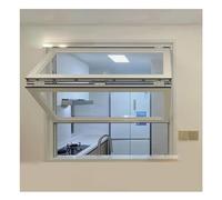 Folding Sliding Windows, Lockable Hung Window Aluminum with Vertical Lifting, House Window Customizable for Food Truck Concession Serving(80x70 cm)