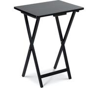 Folding Snack Table Wooden Tv Side Laptop Coffee Tea Picnic New By Black