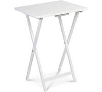 Folding Snack Table Wooden Tv Side Laptop Coffee Tea Picnic New By White