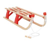 Folding Snow Sledge Wood Toboggan Sled Blue/Red with/without Backrest vidaXL