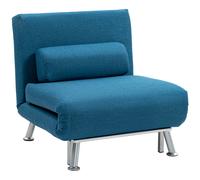 Folding Sofa 3 in 1 Bed Convertible Sleeper Chair Recliner Guest Blue