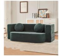 Folding Sofa Bed, 2 in 1 Convertible Sleeper Chair with Armrest, Portable Fold Out Chair Bed, Comfy Floor Couch, Multi-Functional Lazy Sofa for,green,150cm