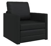 Folding Sofa Bed Black 74 x 77 x 81 cm Faux Leather
