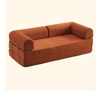 Folding Sofa Bed, Convertible Futon Sofa Chair, King Size Floor Corduroy Couch, Comfy Compression Lazy Mattress Couch With Back For Living Room Bedroom Lounge Apartment(Size:1.8m(5.9ft),Color:Caramel