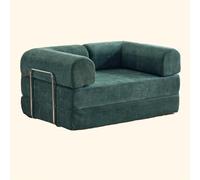 Folding Sofa Bed, Convertible Futon Sofa Chair, King Size Floor Corduroy Couch, Comfy Compression Lazy Mattress Couch With Back For Living Room Bedroom Lounge Apartment(Size:1m（3.3ft）,Color:Dark Green