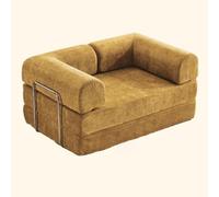 Folding Sofa Bed, Convertible Futon Sofa Chair, King Size Floor Corduroy Couch, Comfy Compression Lazy Mattress Couch With Back For Living Room Bedroom Lounge Apartment