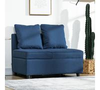 HOMCOM Folding Sleeper Sofa Bed Chair with Pillows, Pocket, Blue, Blue