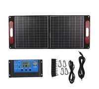 Folding Solar Panel Kit 80W 18V IP65 Portable Monocrystalline Solar Charger with 40A Controller for Camping Hiking Outdoor Activities
