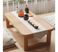 Folding Solid Wood Bay Window Table, Modern Cute Coffee Table for & Low Bed, Space-Saving Floor Sitting, 70 * 50cm, Ideal for Home & Study Use
