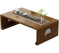 Folding Solid Wood Low Dining Table for Floor Sitting, Rectangular 120cm x 50cm x 31cm, Portable and Space-Saving, Ideal for Dining, Game Nights, and Outdoor Use