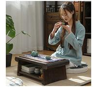 Folding Solid Wood Tea Table - Multifunctional Wooden Coffee Table for Meditation and Cocktail Use, Floor-Level Design