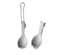 Folding Spoon, Portable Reusable Folding Fork Foldable Titanium Spoon Spork Fork for Outdoor Travel, Camping, Backpacking, Hiking, Picnic, and Home Use (Spork)