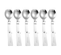 Folding Spoons 12Pcs Fork Set, 304 Stainless Steel Picnic Foldable Cutlery(Spork)