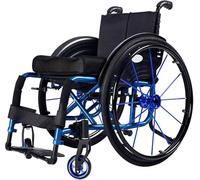 Folding Sport Wheelchair - Lightweight Aluminum, Self Propelled, Comfortable for Adults with 100Kg Capacity
